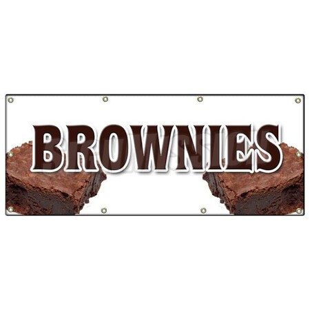 Signmission BROWNIES BANNER SIGN bakery chewy warm homemade best chocolate blondies B-96 Brownies
